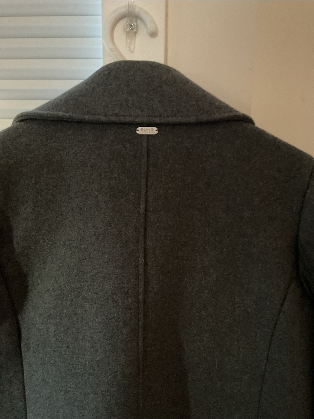 ALFRED SUNG Dark Gray Double-Breasted Wool Peacoat - Picture 2 of 3